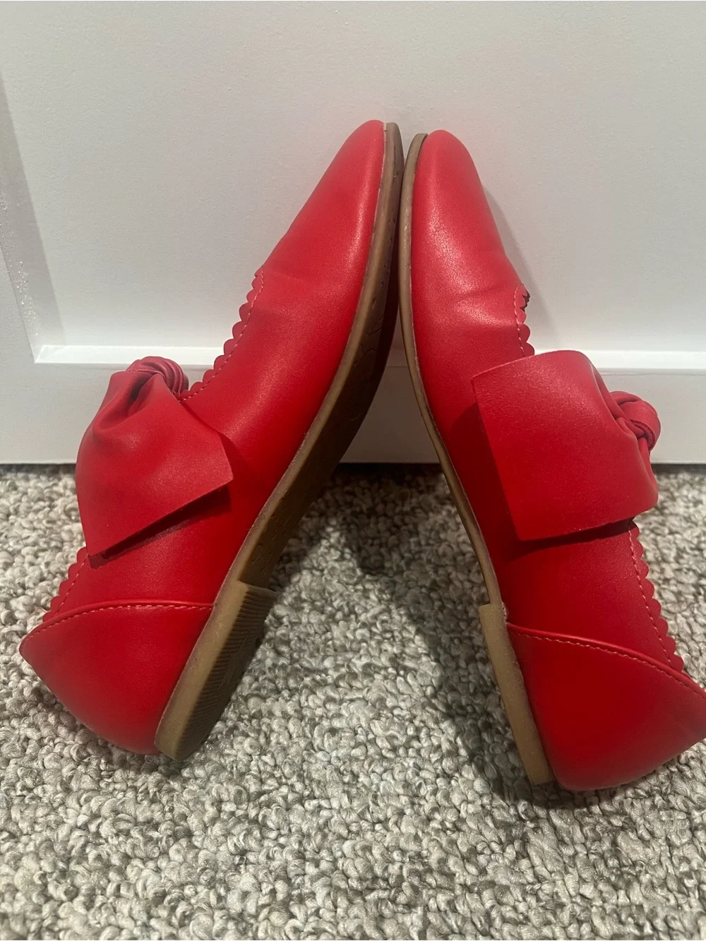 Dream Pairs Girls Red Mary Jane Bow Flats Size 2 Ballet Dress Shoes